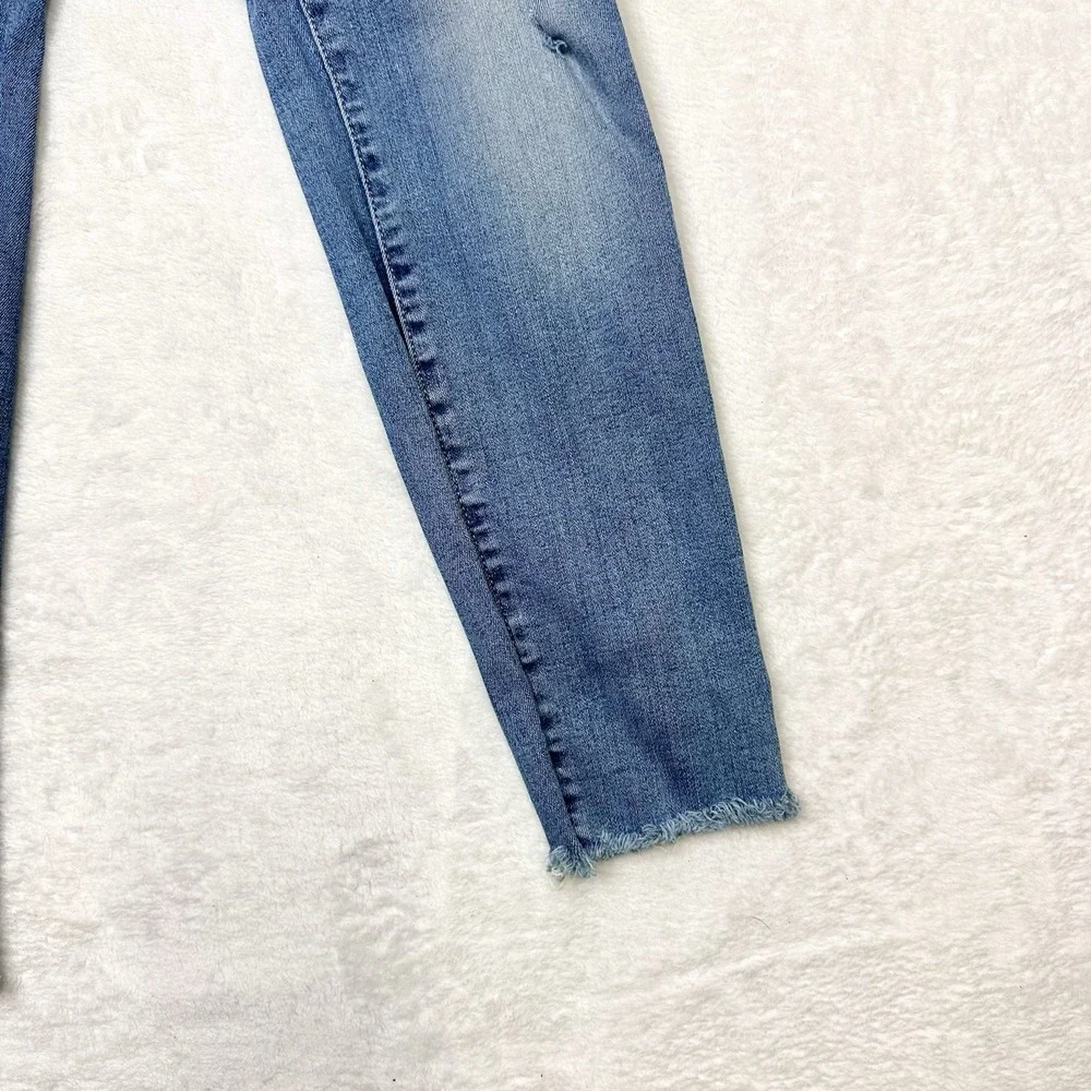 Lucky Brand Jeans Womens 4/27 Blue Fade Distressed Skinny‎ Stretch Ankle 25.5